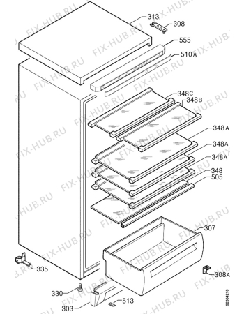 Взрыв-схема холодильника Aeg OEKO SS2573-4KA - Схема узла Housing 001